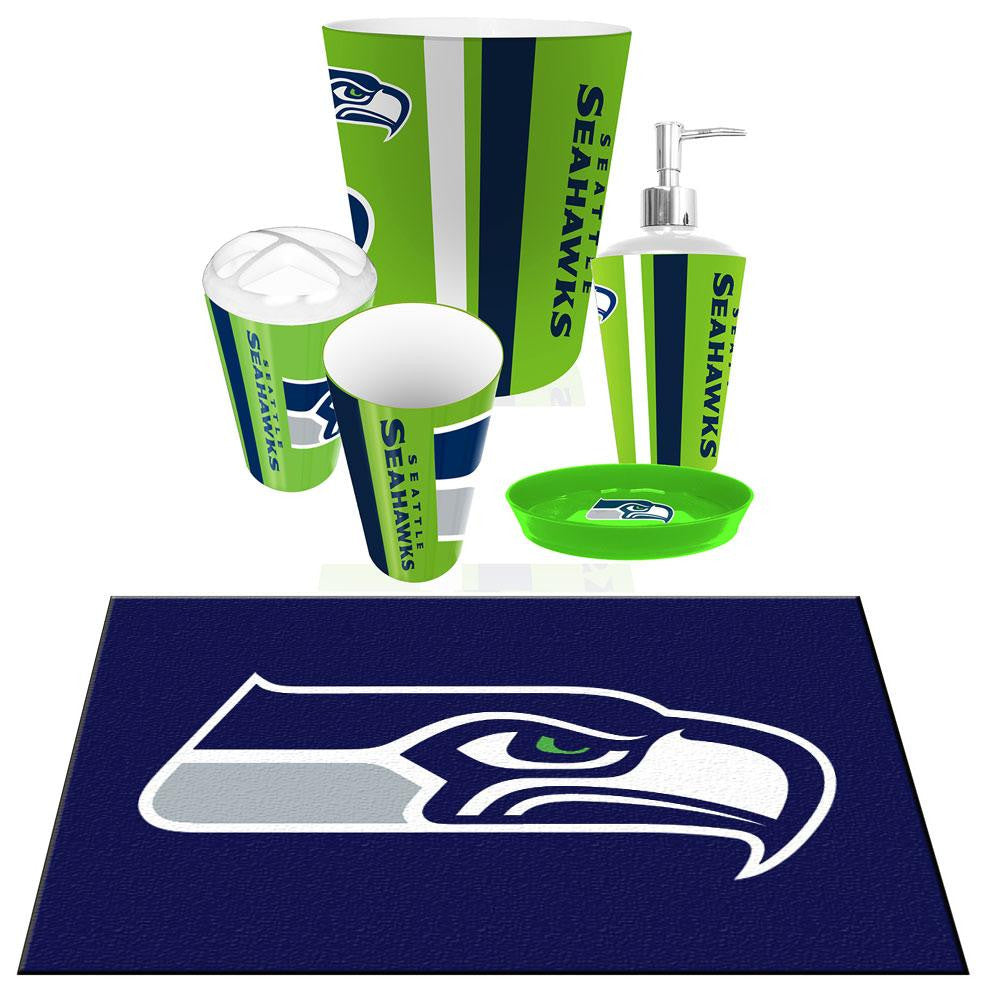 Seattle Seahawks NFL 6pc Bath Accessories Set