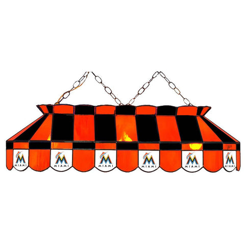 Miami Marlins MLB 40 Inch Billiards Stained Glass Lamp