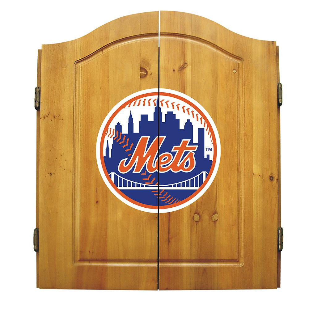 New York Mets MLB Dart Board w-Cabinet