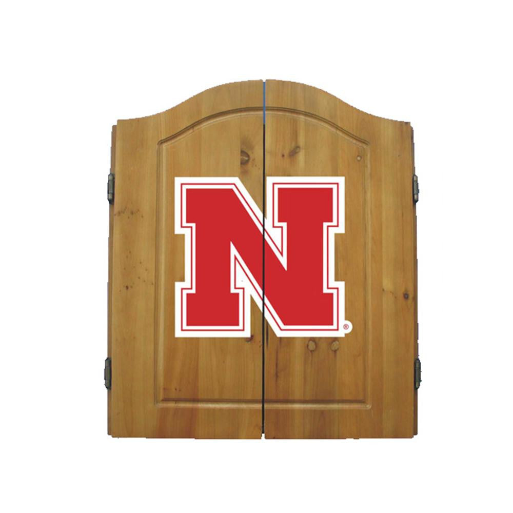 Nebraska Cornhuskers NCAA Dart Board w-Cabinet