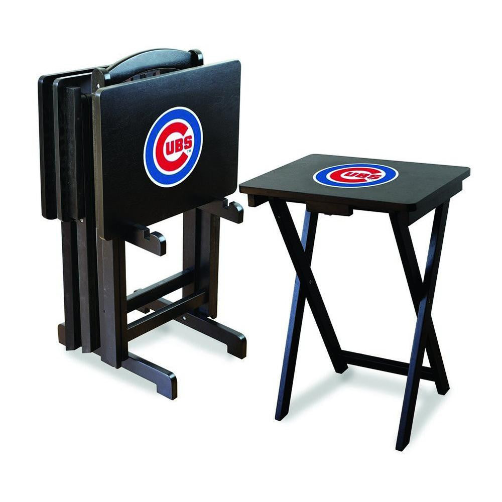 Chicago Cubs MLB TV Tray Set with Rack