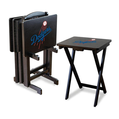 Los Angeles Dodgers MLB TV Tray Set with Rack