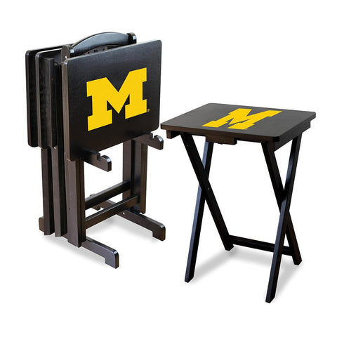 Michigan Wolverines NCAA TV Tray Set with Rack