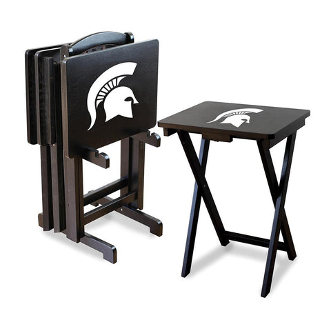 Michigan State Spartans NCAA TV Tray Set with Rack