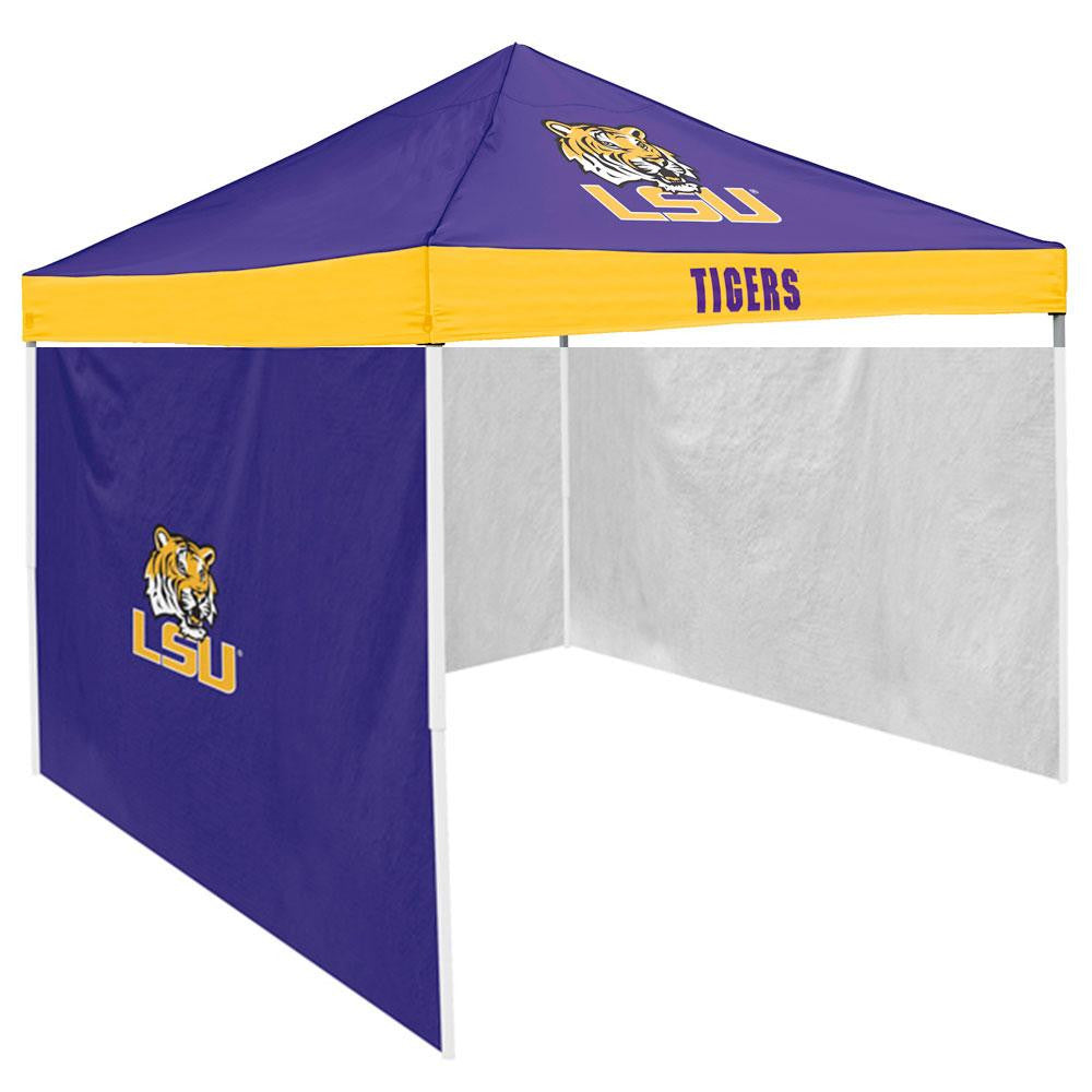 LSU Tigers NCAA 9' x 9' Economy 2 Logo Pop-Up Canopy Tailgate Tent With Side Wall