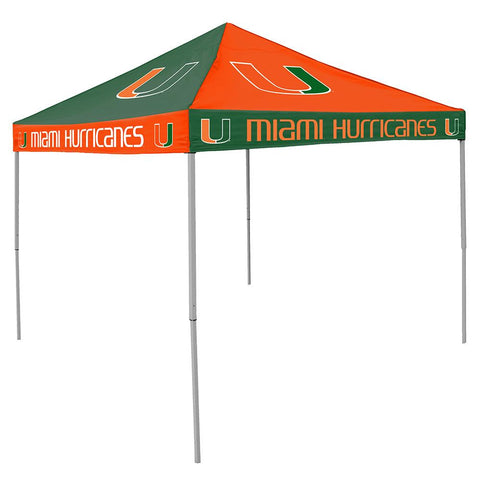 Miami Hurricanes NCAA 9' x 9' Checkerboard Color Pop-Up Tailgate Canopy Tent