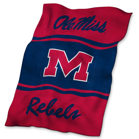 Mississippi Rebels NCAA UltraSoft Fleece Throw Blanket (84in x 54in)