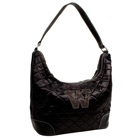 Washington Huskies NCAA Sport Noir Quilted Hobo