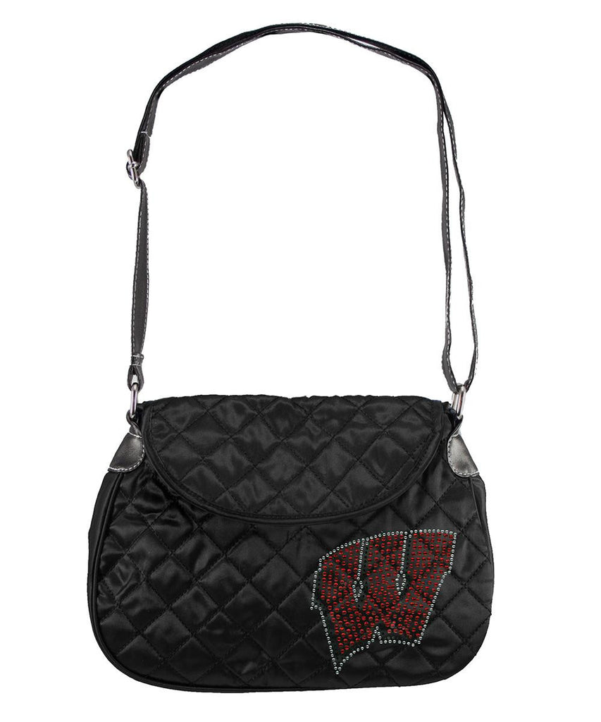 Wisconsin Badgers NCAA Sport Noir Quilted Saddlebag