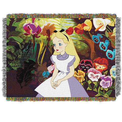 Alice in Wonderlands (In the Garden) Woven Tapestry Throw (48inx60in)