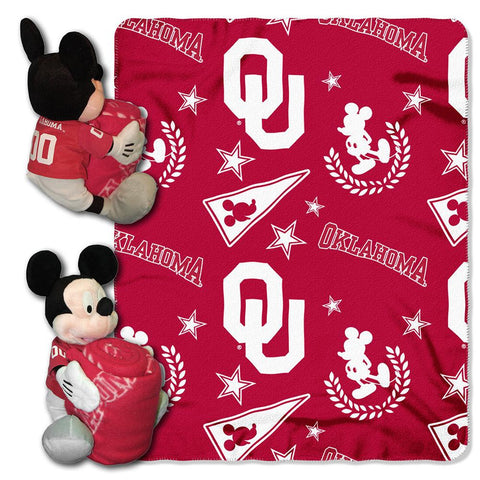 Oklahoma Sooners NCAA Mickey Mouse with Throw Combo