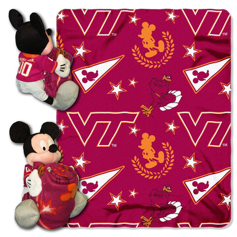 Virginia Tech Hokies NCAA Mickey Mouse with Throw Combo