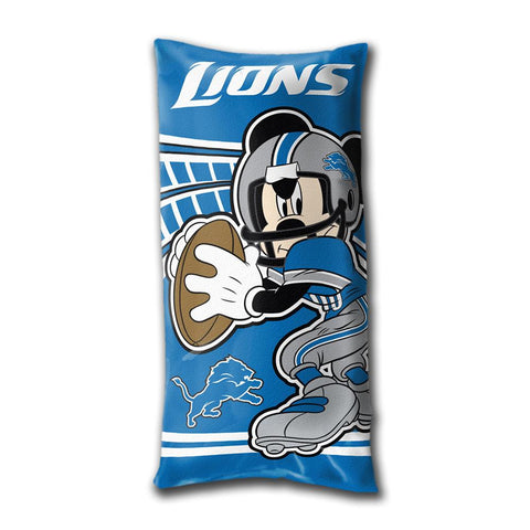 Detroit Lions NFL Mickey Folded Body Pillow (18in x 36in)