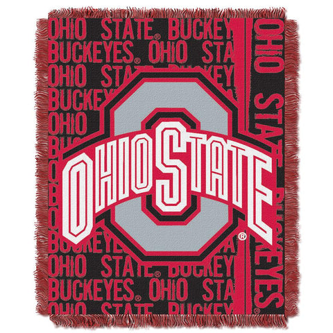 Ohio State Buckeyes NCAA Triple Woven Jacquard Throw (Double Play Series) (48x60)