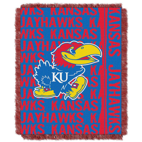 Kansas Jayhawks NCAA Triple Woven Jacquard Throw (Double Play Series) (48x60)