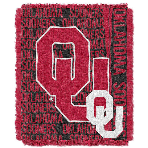 Oklahoma Sooners NCAA Triple Woven Jacquard Throw (Double Play Series) (48x60)