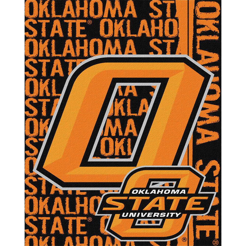 Oklahoma State Cowboys NCAA Triple Woven Jacquard Throw (Double Play Series) (48x60)