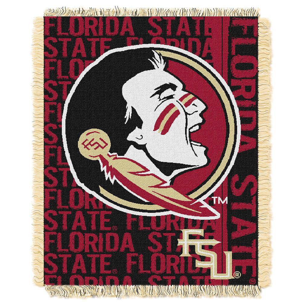 Florida State Seminoles NCAA Triple Woven Jacquard Throw (Double Play Series) (48x60)