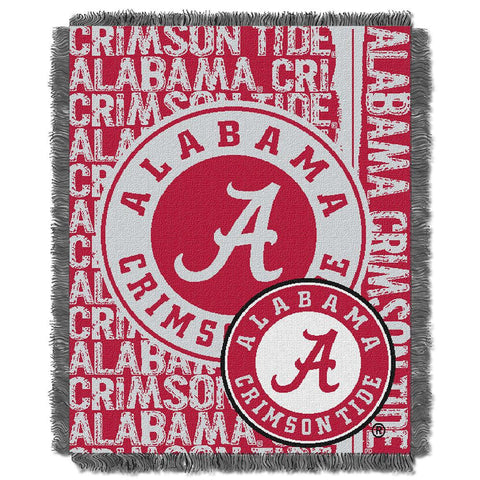 Alabama Crimson Tide NCAA Triple Woven Jacquard Throw (Double Play Series) (48x60)