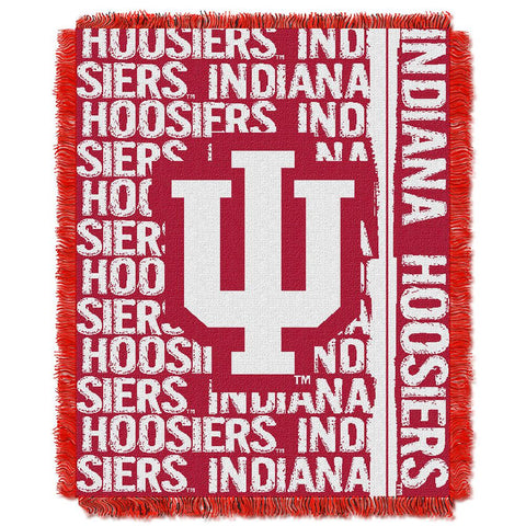 Indiana Hoosiers NCAA Triple Woven Jacquard Throw (Double Play Series) (48x60)