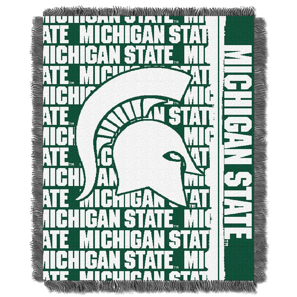 Michigan State Spartans NCAA Triple Woven Jacquard Throw (Double Play Series) (48x60)