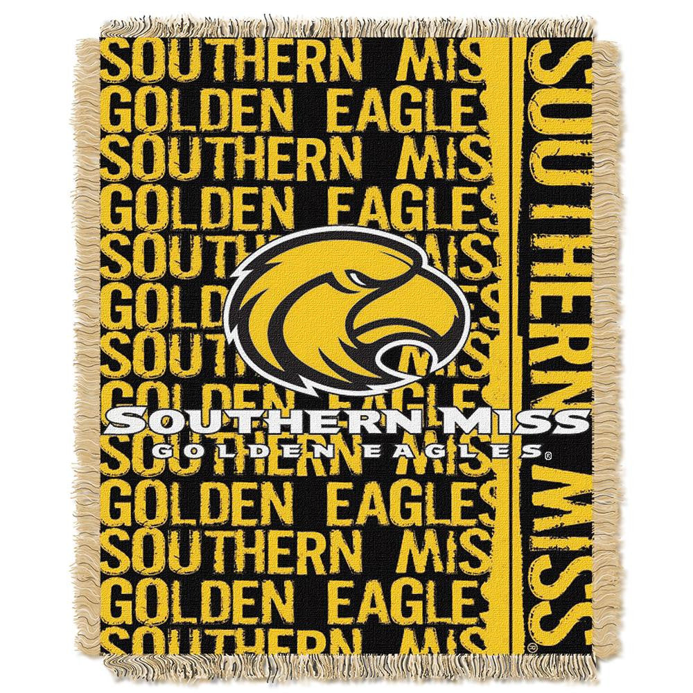 Southern Mississippi Eagles NCAA Triple Woven Jacquard Throw (Double Play Series) (48x60)