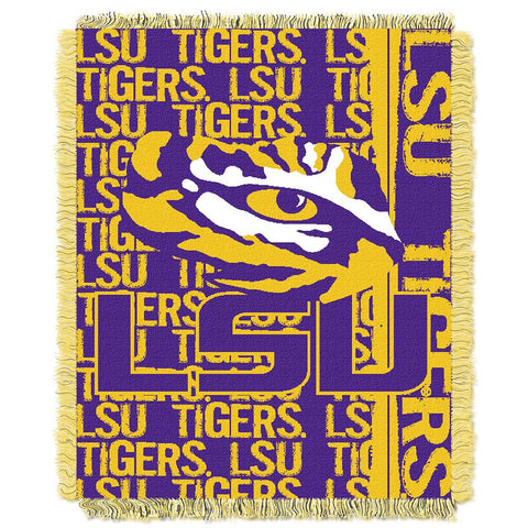 LSU Tigers NCAA Triple Woven Jacquard Throw (Double Play Series) (48x60)