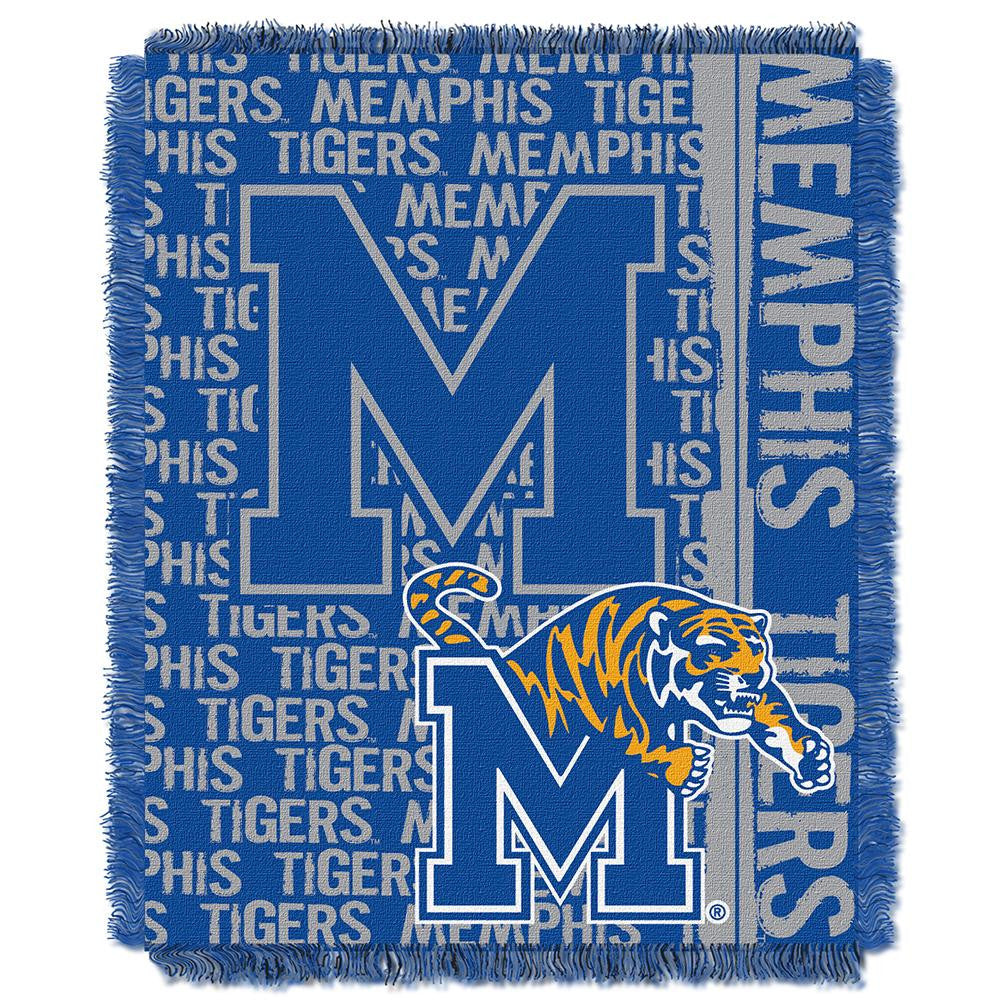 Memphis Tigers NCAA Triple Woven Jacquard Throw (Double Play Series) (48x60)