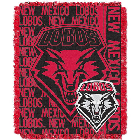 New Mexico Lobos NCAA Triple Woven Jacquard Throw (Double Play Series) (48x60)