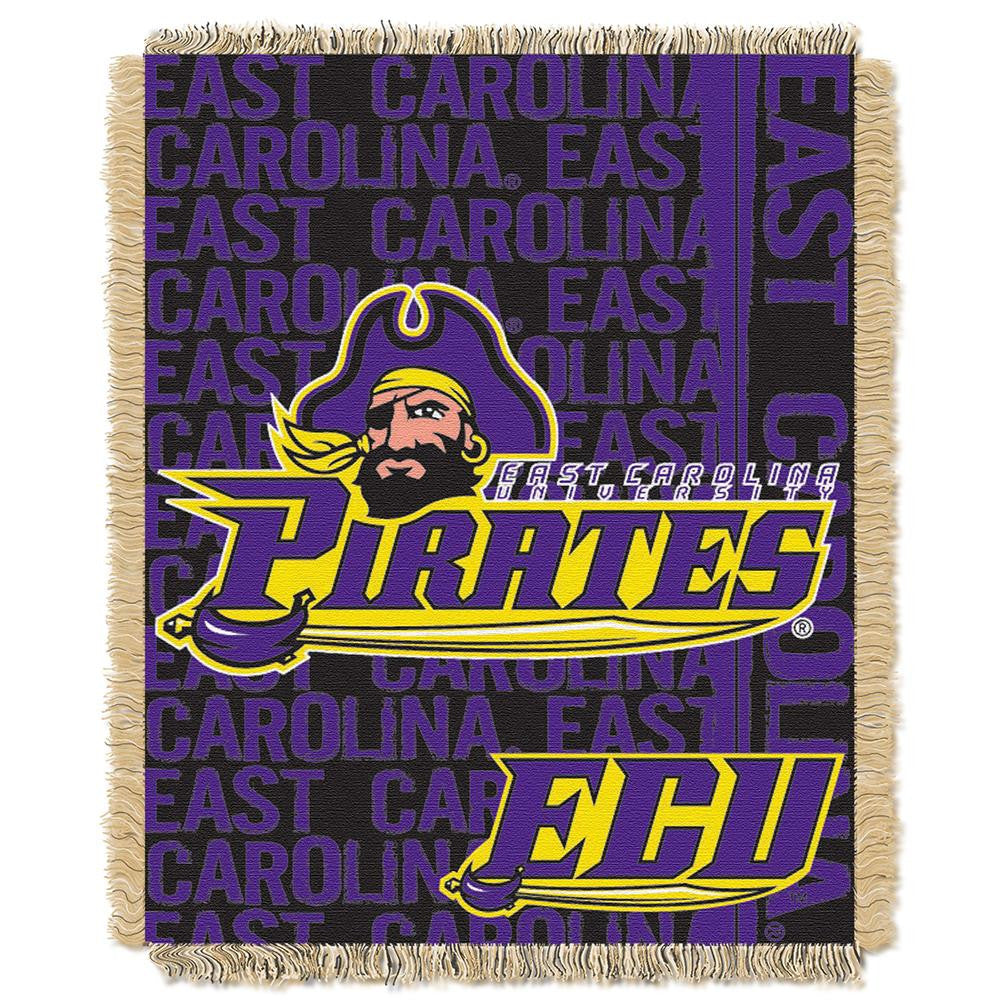 East Carolina Pirates NCAA Triple Woven Jacquard Throw (Double Play Series) (48x60)