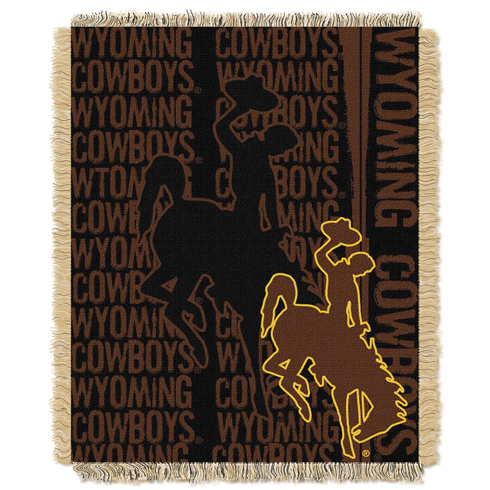 Wyoming Cowboys NCAA Triple Woven Jacquard Throw (Double Play Series) (48x60)