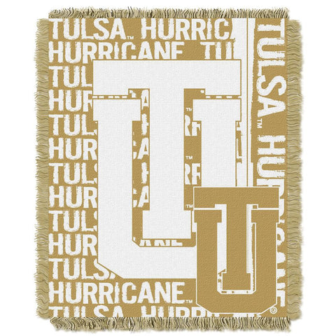 Tulsa Golden Hurricane NCAA Triple Woven Jacquard Throw (Double Play Series) (48x60)