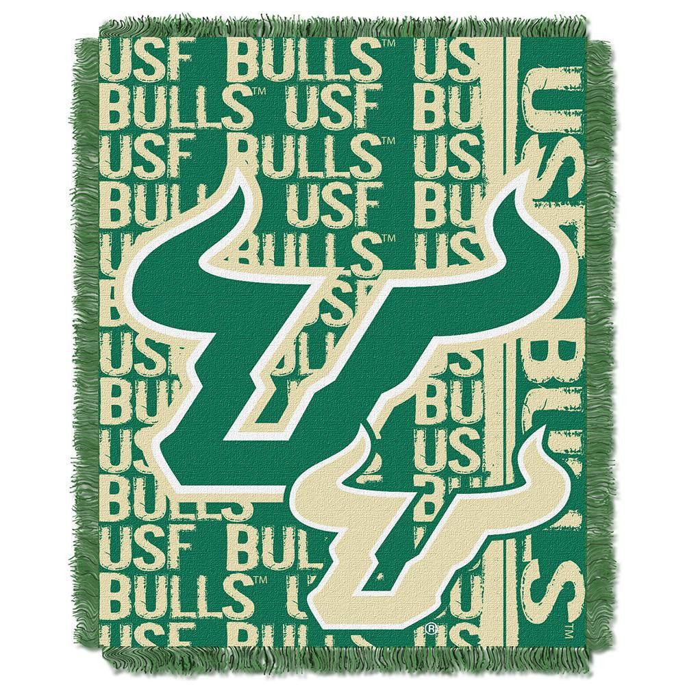 South Florida Bulls NCAA Triple Woven Jacquard Throw (Double Play Series) (48x60)