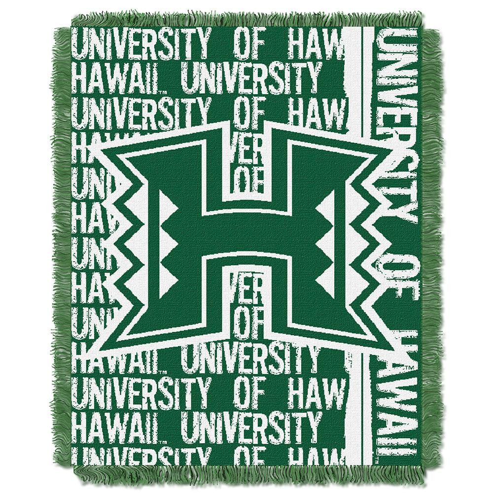 Hawaii Rainbow Warriors NCAA Triple Woven Jacquard Throw (Double Play Series) (48x60)