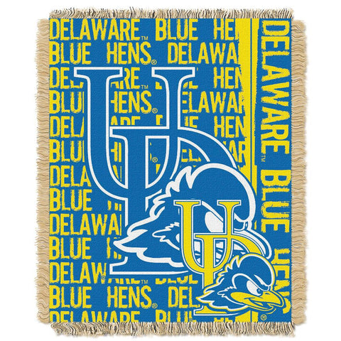 Delaware Fightin Blue Hens NCAA Triple Woven Jacquard Throw (Double Play Series) (48x60)