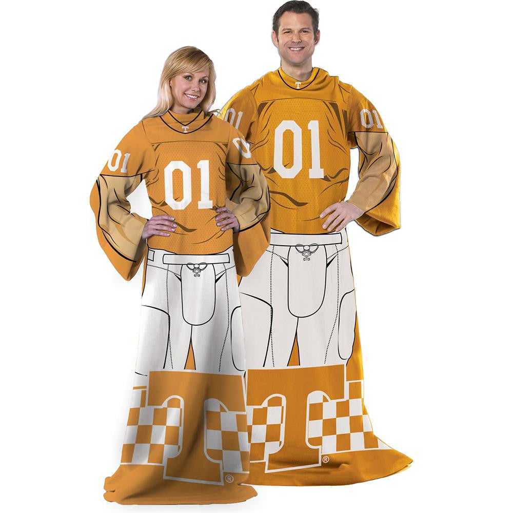 Tennessee Volunteers NCAA Adult Uniform Comfy Throw Blanket w- Sleeves