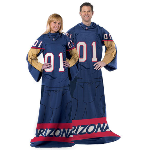 Arizona Wildcats NCAA Adult Uniform Comfy Throw Blanket w- Sleeves