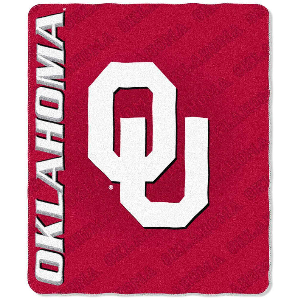 Oklahoma Sooners NCAA Light Weight Fleece Blanket (Mark Series) (50inx60in)