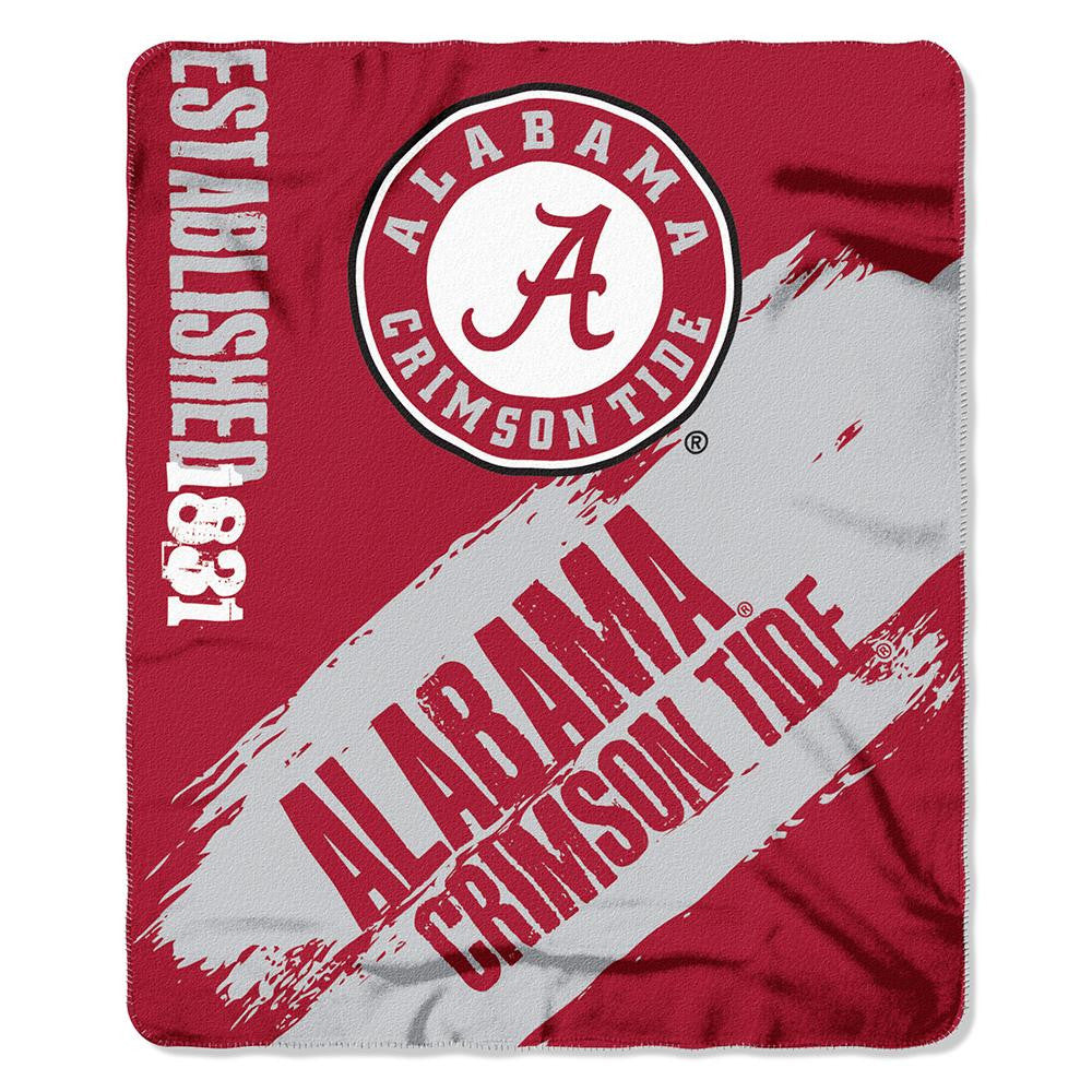 Alabama Crimson Tide NCAA Light Weight Fleace Blanket (Paint Series) (50inx60in)