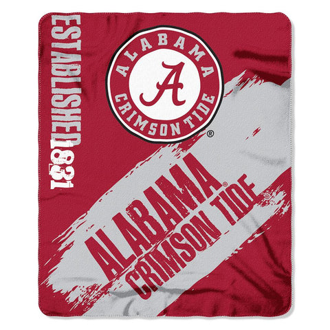 Alabama Crimson Tide NCAA Light Weight Fleace Blanket (Paint Series) (50inx60in)