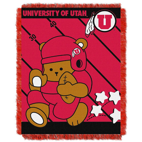 Utah Utes NCAA Triple Woven Jacquard Throw (Fullback Baby Series) (36x48)