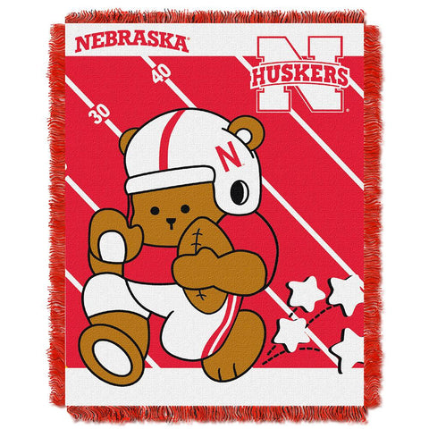 Nebraska Cornhuskers NCAA Triple Woven Jacquard Throw (Fullback Baby Series) (36x48)