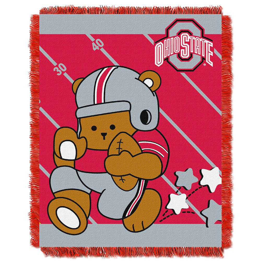 Ohio State Buckeyes NCAA Triple Woven Jacquard Throw (Fullback Baby Series) (36x48)