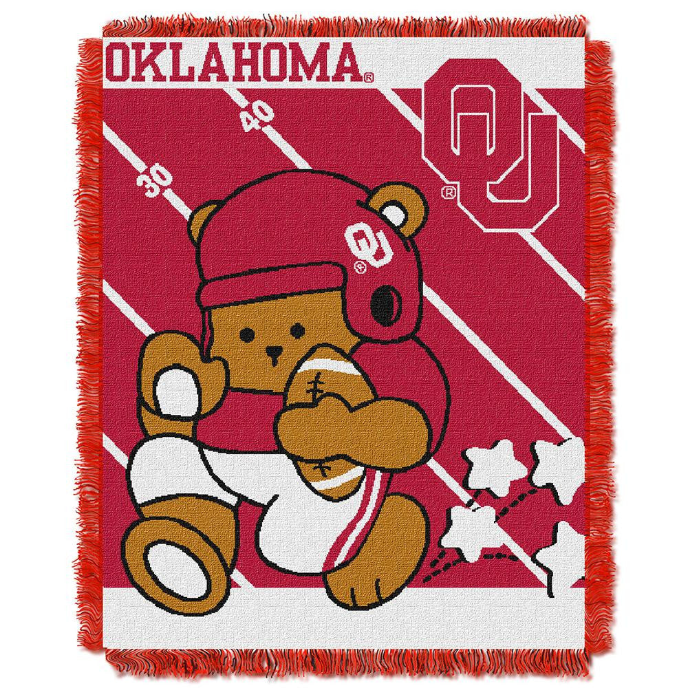 Oklahoma Sooners NCAA Triple Woven Jacquard Throw (Fullback Baby Series) (36x48)