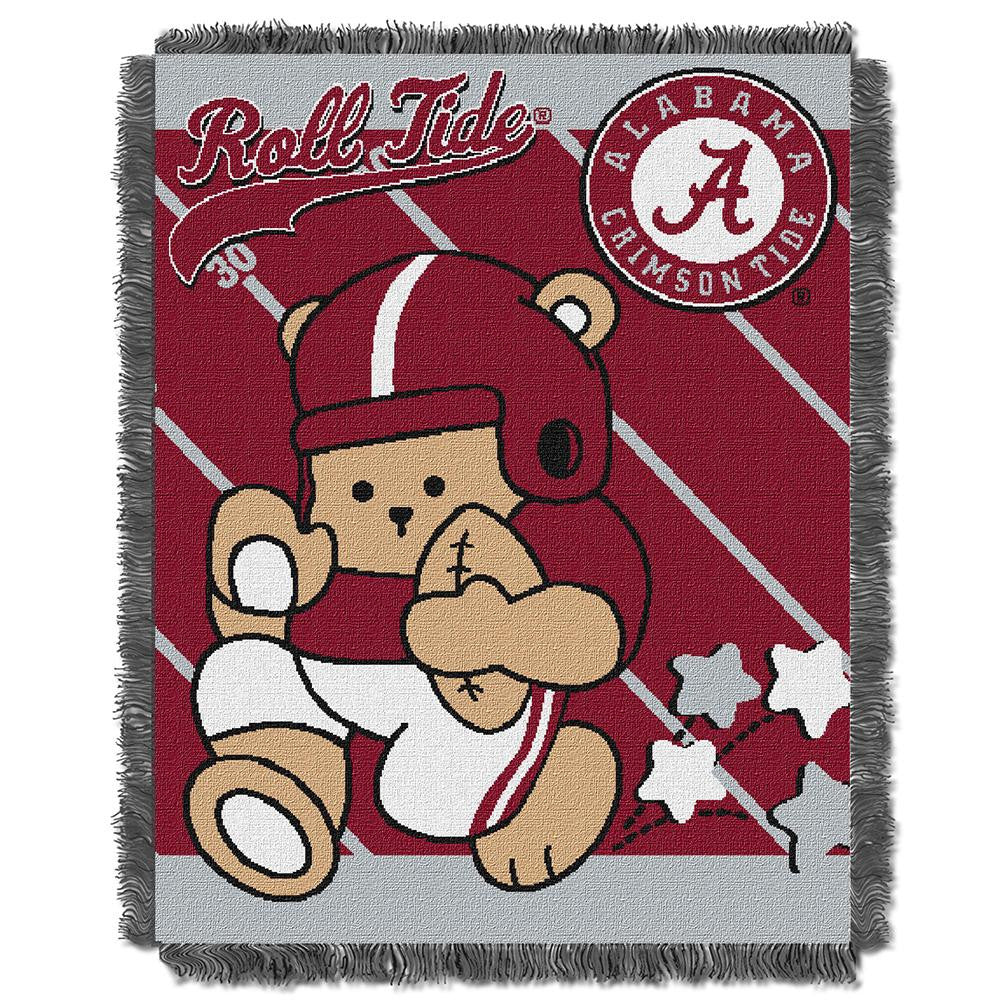 Alabama Crimson Tide NCAA Triple Woven Jacquard Throw (Fullback Baby Series) (36x48)