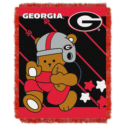 Georgia Bulldogs NCAA Triple Woven Jacquard Throw (Fullback Baby Series) (36x48)