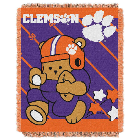 Clemson Tigers NCAA Triple Woven Jacquard Throw (Fullback Baby Series) (36x48)