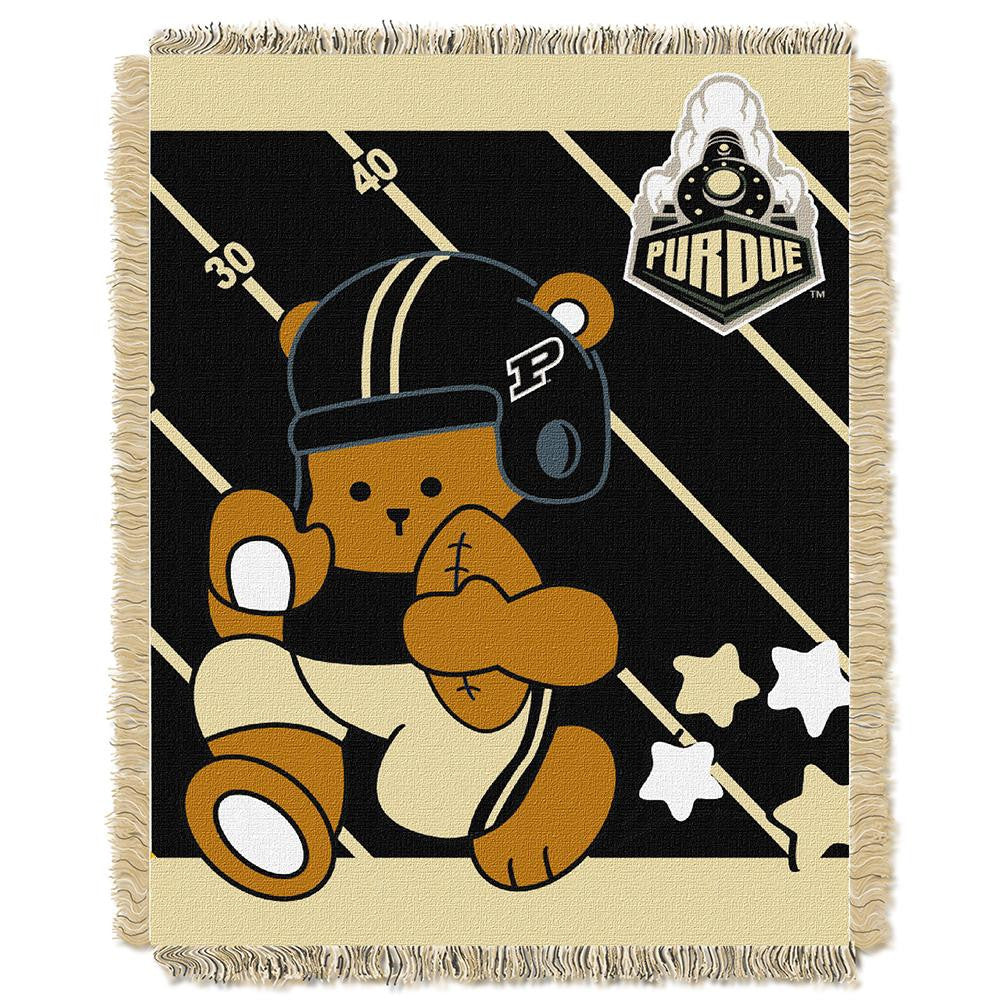 Purdue Boilermakers NCAA Triple Woven Jacquard Throw (Fullback Baby Series) (36x48)