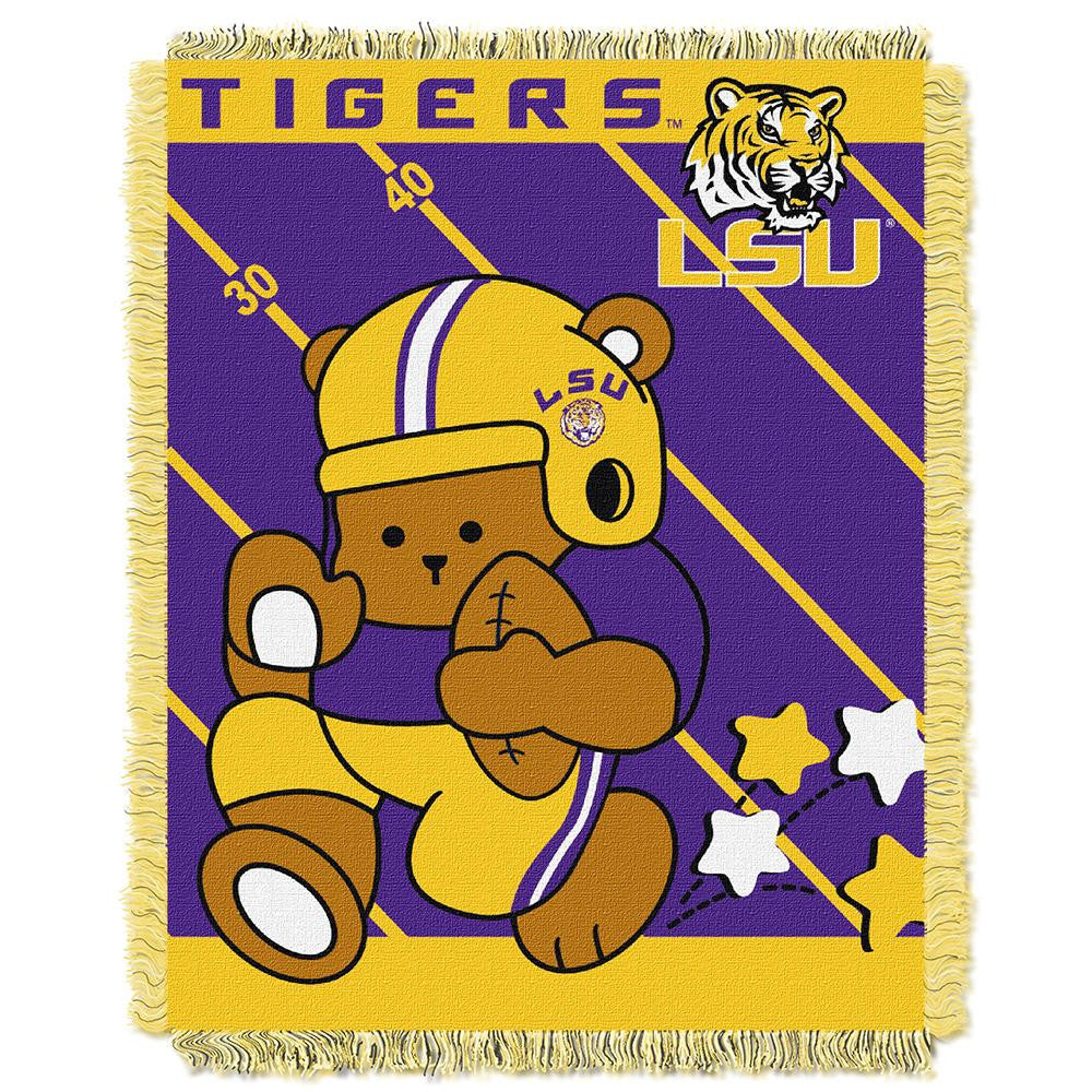 LSU Tigers NCAA Triple Woven Jacquard Throw (Fullback Baby Series) (36x48)