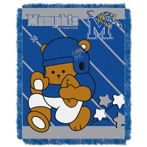 Memphis Tigers NCAA Triple Woven Jacquard Throw (Fullback Baby Series) (36x48)